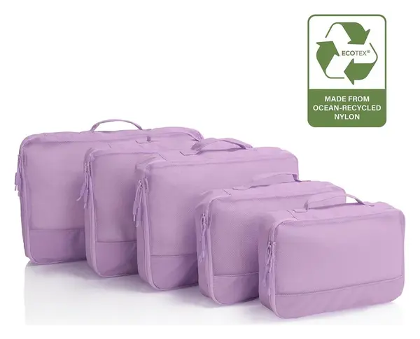 Cestovne organizery Heys Ecotex Packing Cube 5 Pc Set Lilac Blossom