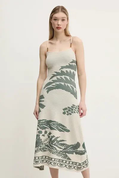 Šaty Desigual MARSELLA béžová barva, maxi, 25SWVF11