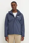 Nepromokavá bunda Jack Wolfskin Trailtime 2L pánská, modrá barva, A63903