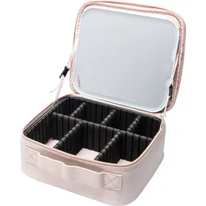 Notino Beauty Box With LED Mirror kozmetický kufrík s LED zrkadlom Pink 1 ks