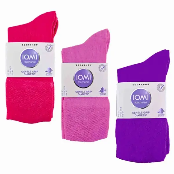 6 párov dámske tenké IOMI Diabetik Bambus ponožky RUŽOVÉ voľný lem