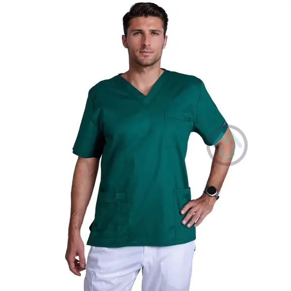 Pánska/ unisex zdravotnícka blúza V výstrih - poľovnícka zelená L