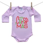 Boodyy Ružové Body s dlhým rukávom Merry Christmas 62 (2-4 mesiace)