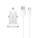Nabíjačka do auta s káblom - 2x USB s 2,4A USB C káblom - Biela H27928