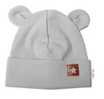 Baby Nellys Rebrovaná dvojvrstvová čiapka s uškami TEDDY - sivá, 80/86