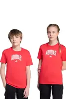 Dětské bavlněné tričko adidas červená barva, s potiskem, JV5194