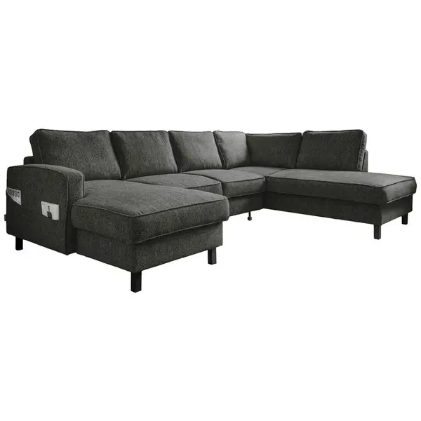 MID.YOU SEDACÍ SOUPRAVA, textil, tmavě šedá