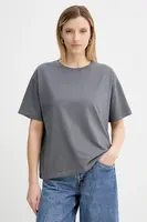 Bavlněné tričko American Vintage dámské, šedá barva, FIZ02A