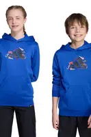 Dětská mikina adidas modrá barva, s kapucí, s potiskem, JV5130