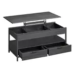 MID.YOU KONFERENČNÍ STOLEK, černá, kov, kompozitní dřevo, 100/48-62/50 cm