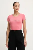 Tričko Guess dámské, oranžová barva, W5YI46 J1314