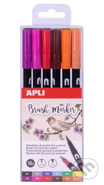 Apli Brush Duo sada fixů 6 ks