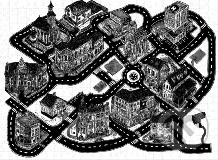 Lukáš Cehľár: Smyčka (Ilustrované puzzle s dreveným rámom, ktoré netreba lepiť) - puzzle z kategorie Umělecké