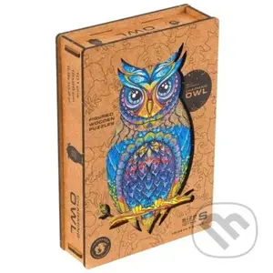 Sova, velikost S (UNIDRAGON dřevěné puzzle) - puzzle z kategorie 60 - 300 dílků