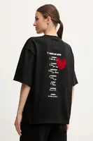 Bavlněné tričko EA7 Emporio Armani dámské, černá barva, AF12957.7X000036