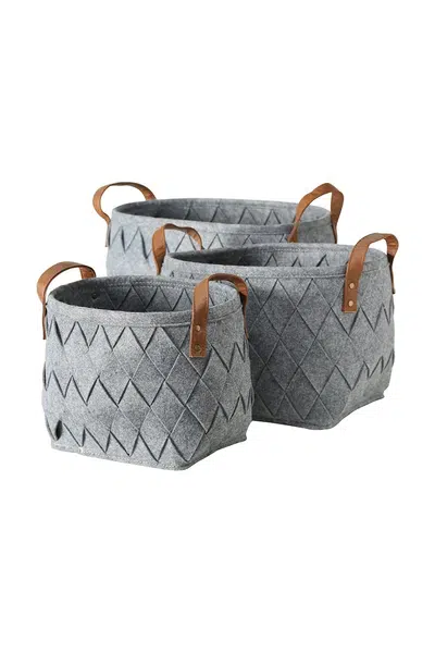 Sada úložných košů Boltze Toms 3-pack šedá barva