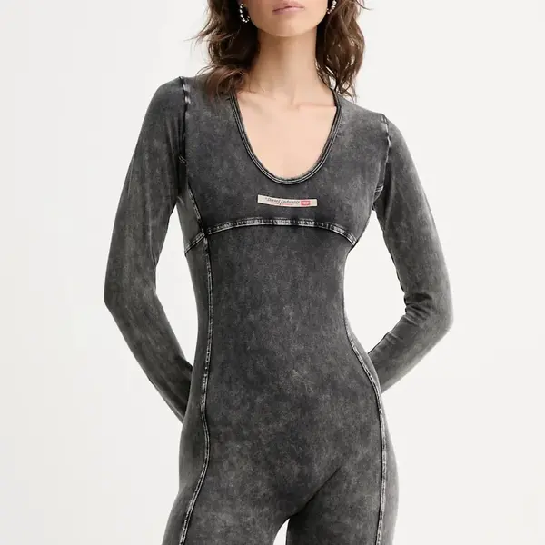 Overal Diesel KARIM-DNM UW šedá barva, s kulatým výstřihem, A18325.0SHAN