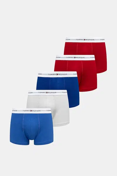 Boxerky Tommy Hilfiger 5-pack pánské, bílá barva, UM0UM03432
