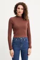 Svetr Silvian Heach LOLA dámský, hnědá barva, s pologolfem, GPA25554LU