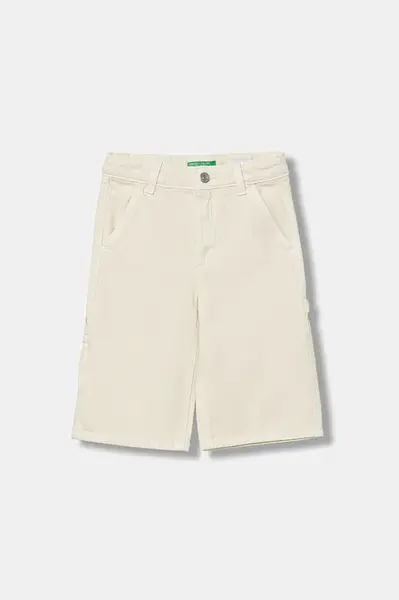 Dětské riflové kraťasy United Colors of Benetton béžová barva, nastavitelný pas, 481SCF04Z