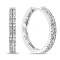 Brilio Silver Překrásné stříbrné kruhy se zirkony EA769W