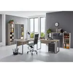 MID.YOU KANCELÁŘ, vysoce lesklá antracitová, Sonoma dub