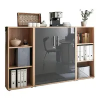 MID.YOU SKŘÍŇ NA ŠANONY, Sonoma dub, vysoce lesklá antracitová, 173/114/33 cm