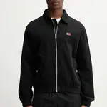 Džínová bunda Tommy Jeans černá barva, přechodná, DM0DM21930