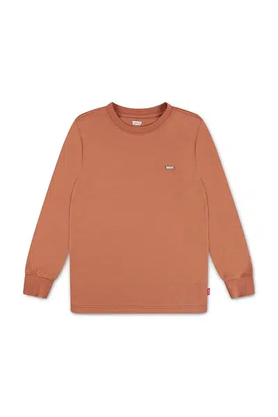 Dětské tričko s dlouhým rukávem Levi's LS GRAPHIC TEE SHIRT oranžová barva, 8EC706