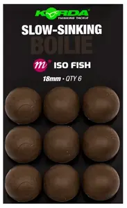 Korda umělé boilie slow sinking boilie iso fish 9 ks - 18 mm