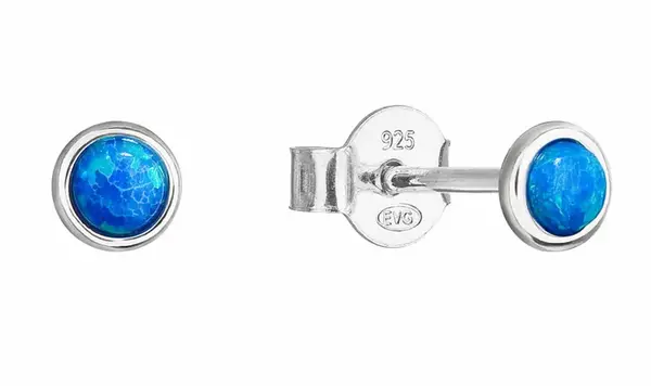 Evolution Group - Pavona Stříbrné náušnice s modrými syntetickými opály 11338.3
