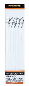 Mikbaits návazce method feeder se zapichovacím hrotem 10 ks - velikost háčku 4