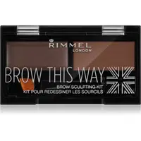 Rimmel Brow This Way paleta pro líčení obočí odstín 003 Dark Brown 1,3 g