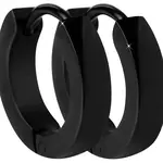 Troli Černé ocelové náušnice kroužky