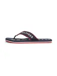 TOMMY HILFIGER Žabky  tmavomodrá / červená / biela