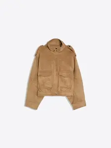 Bershka Prechodná bunda  svetlohnedá