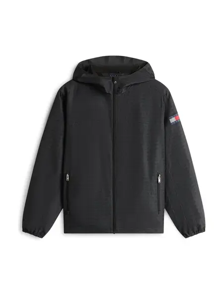 Tommy Jeans Prechodná bunda  tmavosivá / čierna