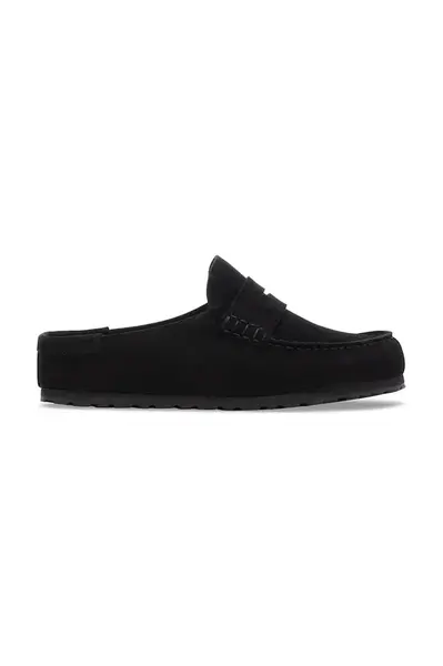 Birkenstock  šľapky mules semišové Naples Wrapped Suede Leather