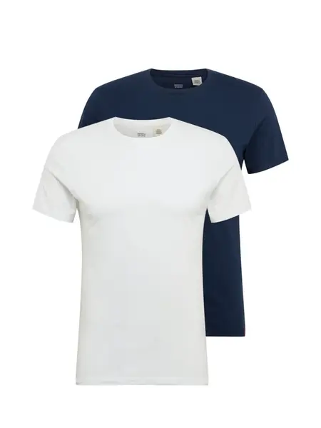 LEVI'S ® Tričko 'Slim Crewneck Tee - 2 Pack'  námornícka modrá / biela
