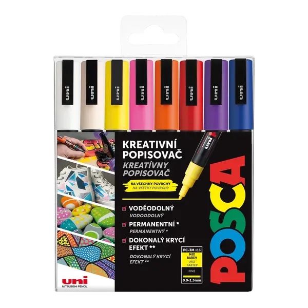 Akrylový fix Posca, sada, 16ks  PC-3M