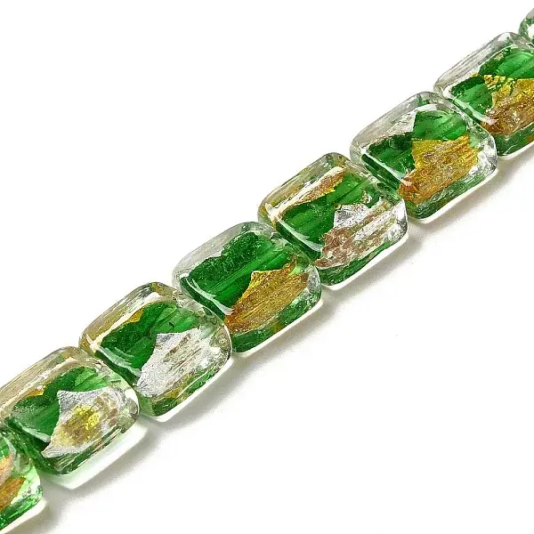 Handmade Gold Foil and Silver Foil Lampwork Beads