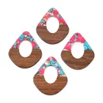 Transparent Resin and Walnut Wood Pendants