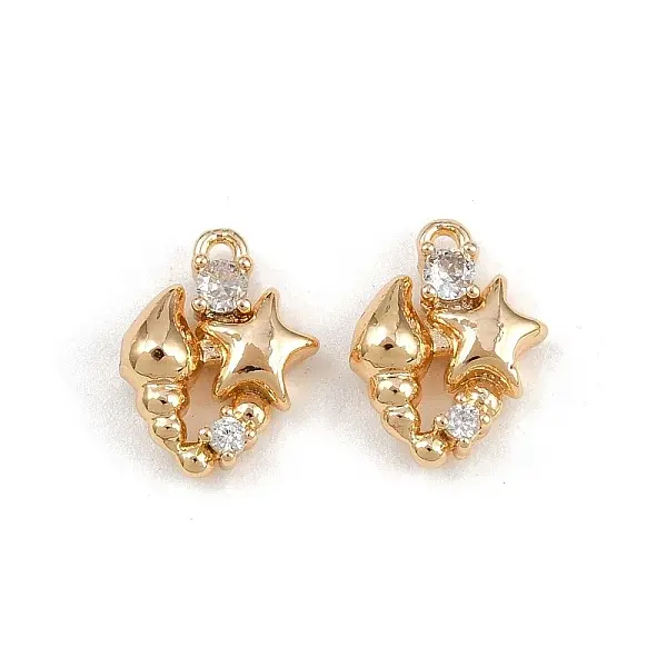Brass Micro Pave Cubic Zirconia Pendants