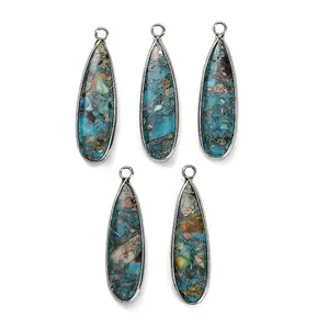 Dyed Synthetic Imperial Jasper Pendants