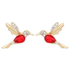 Brass Micro Pave Cubic Zirconia Stud Earrings