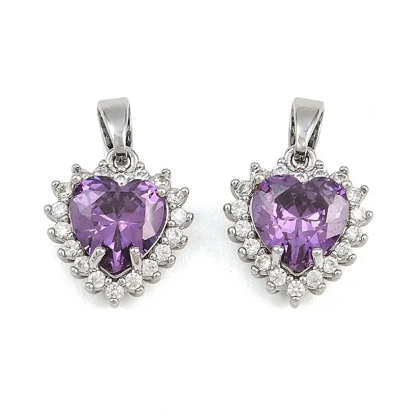 Brass Micro Pave Cubic Zirconia Charms