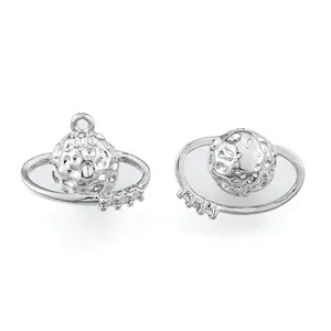 Brass Micro Pave Clear Cubic Zirconia Pendants