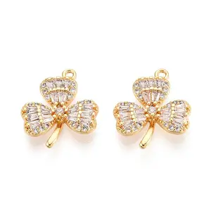 Brass Micro Pave Cubic Zirconia Pendants