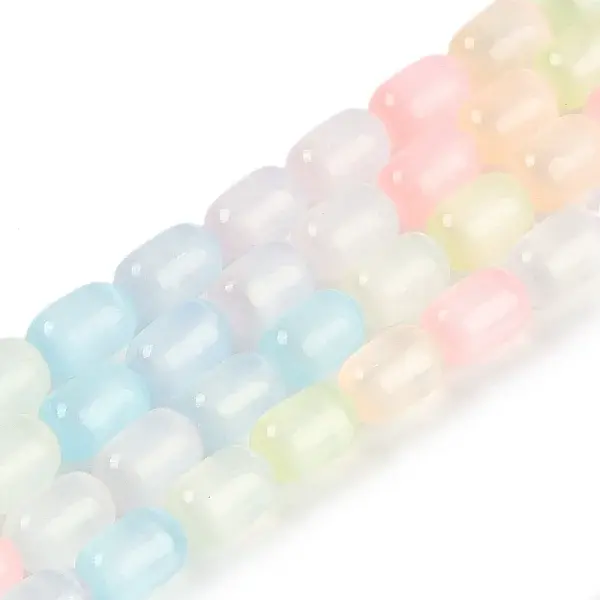 Macaron Color Natural Selenite Beads Strands