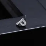 Platinum Brass Micro Pave Cubic Zirconia Stud Earrings